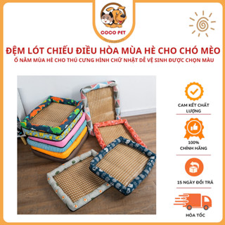 Đệm Lót Chiếu Điều Hòa Mùa Hè Cho Chó Mèo - Ổ Nằm Mùa Hè Cho Thú Cưng Hình Chữ Nhật Dễ vệ Sinh Được Chọn Màu