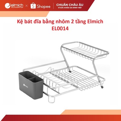 Kệ bát đĩa bằng nhôm 2 tầng Elmich EL0014