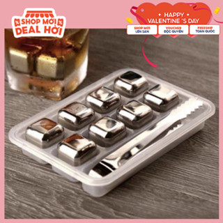 Hộp 8 Viên Đá Lạnh Vĩnh Cửu Inox 304 Làm m Lạnh Sâu An Toàn Tiện Dụng Giúp Giữ Nguyên Hương Vị Đồ Uống
