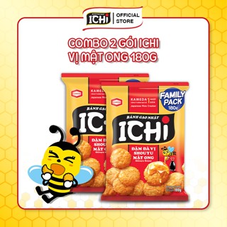 COMBO 2 gói 180g Bánh gạo Nhật ICHI vị Shouyu mật ong gói 180g, bánh gạo ăn vặt giòn tan, đậm đà