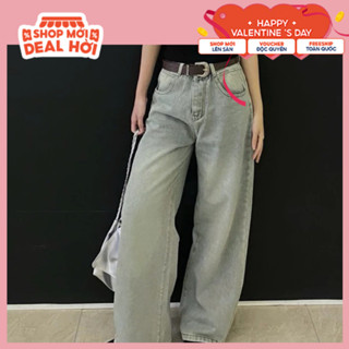Quần Bò Ống Rộng - Quần Jeans Suông Unisex Nam Nữ Dài Cạp Trễ Tôn Dáng Mặc Đi Làm Đi Chơi Đi Học - Chuẩn Đẹp Jean
