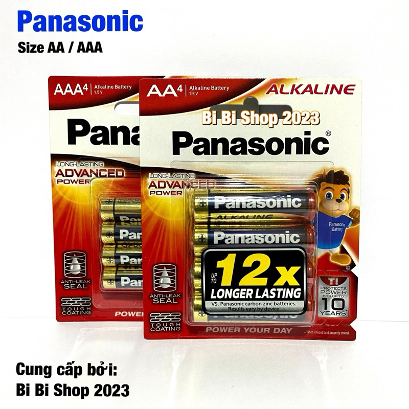 Pin aa / aaa Panasonic alkaline 1.5v siêu bền hàng vỉ 2 viên, vỉ 4 viên