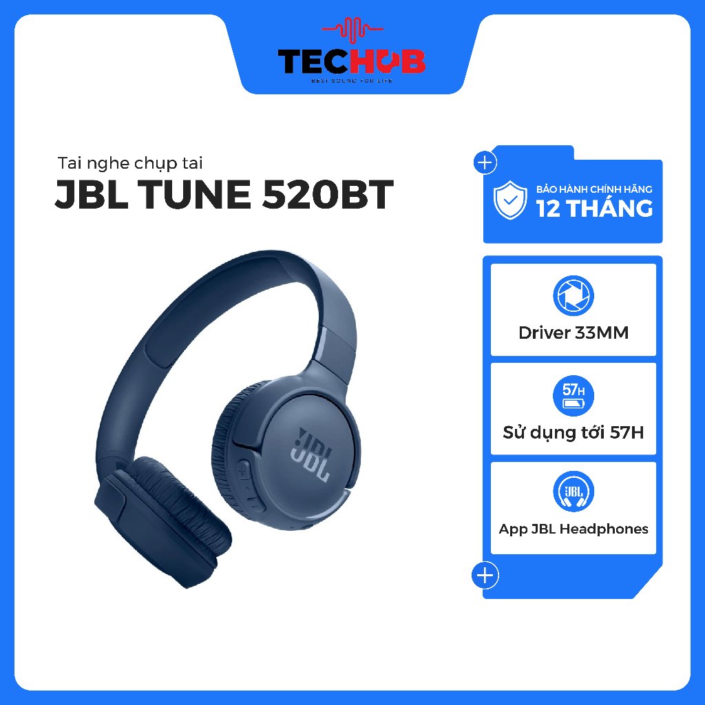 [HỎA TỐC 2H HCM] Tai Nghe Chụp Tai Bluetooth JBL Tune 520BT