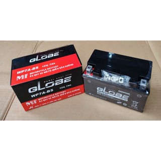 Bình ắc quy GLOBE WP7A-BS 12V 7Ah dùng cho xe máy SYM: Atila, Excel,Shark; Yamaha: Majesty, Force; Vespa : Zip