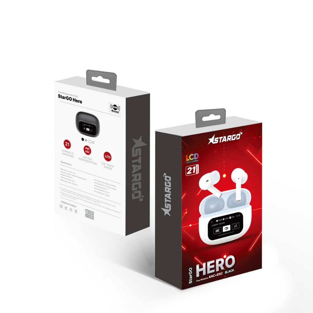 Tai nghe Bluetooth True Wireless StarGO Hero chống ồn ANC thời gian nghe 6h - BH 12 tháng | BigBuy360 - bigbuy360.vn