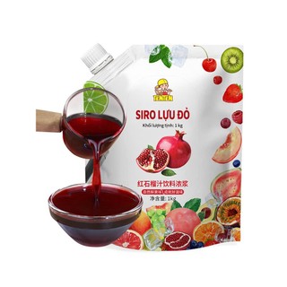 Siro Lựu Đỏ TenTen (1kg) - Đậm Vị, Màu Đẹp - Siro Trái Cây Pha Chế Cao Cấp