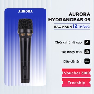 Micro Có Dây Aurora Hydrangeas 03 - Hát Karaoke Chống Hú Rè Tốt - Độ Nhạy Cao - Dây Kết Nối Dài 5m