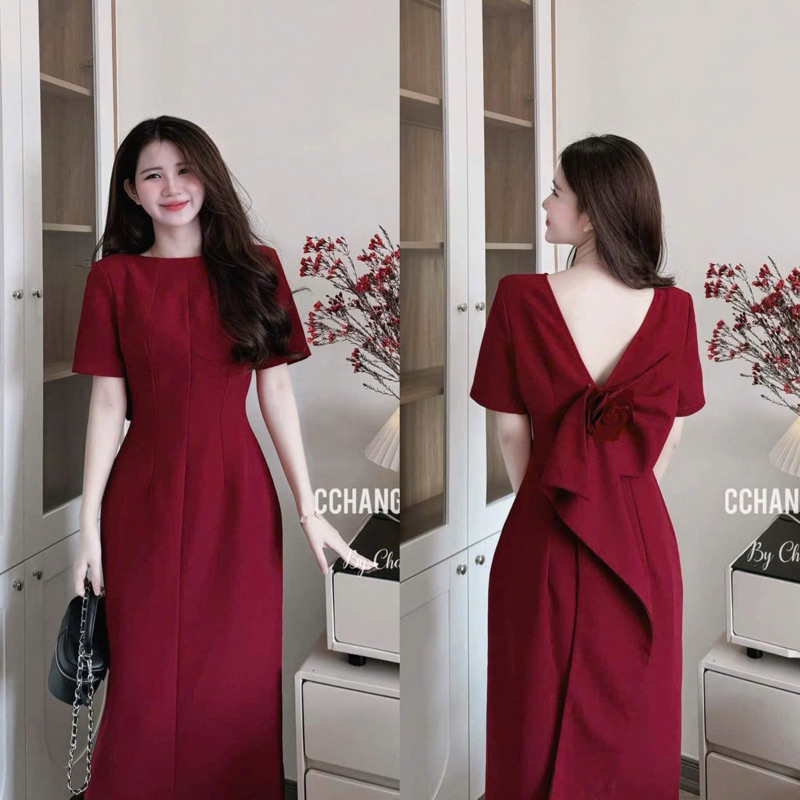 [𝐌ở 𝐛𝐚́𝐧] Đầm thiết kế Shi Shang dáng bút chì đính hoa hồng sau lưng, váy bigsize dáng dài 2 lớp thanh lịch, sang chảnh | BigBuy360 - bigbuy360.vn