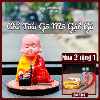 Tượng Phật Chú Tiểu Gõ Mõ Tụng [Kim Cương Hỷ Lạc] Trang Trí Taplo Ô Tô, Bàn Thờ, Bàn Làm Việc