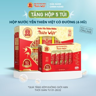 Hộp 6 hũ Nước Yến Sào Thiên Việt cao cấp 15% yến tổ (70ml) + Túi giấy