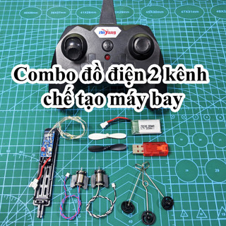 Combo đồ điện 2 kênh Sải 35cm giá rẻ dùng chế tạo máy bay, cano, xe điều khiển từ xa 250 - 300 m