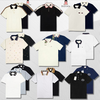 Áo Polo Cổ Bẻ Nam Nữ Nhiều Mẫu Cổ Dệt Hoạ Tiết Thêu Vải Cotton Cá Sấu Cao Cấp Form Chuẩn Full Tag