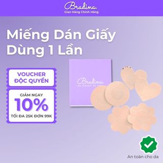 Túi 10 miếng dán ngực giấy hình tròn, hình hoa cao cấp, dùng 1 lần MDNG