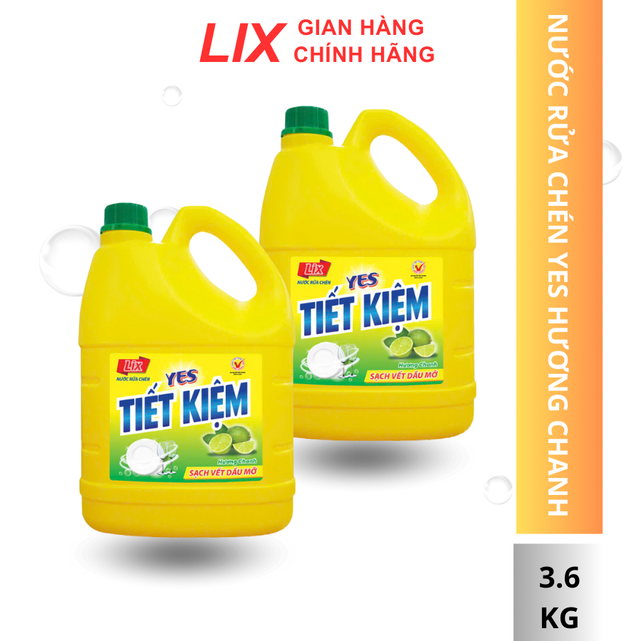 Combo 2 Nước Rửa Chén Yes 3,6KG Siêu Tiết  Kiệm Hương Chanh - Lixco Việt Nam