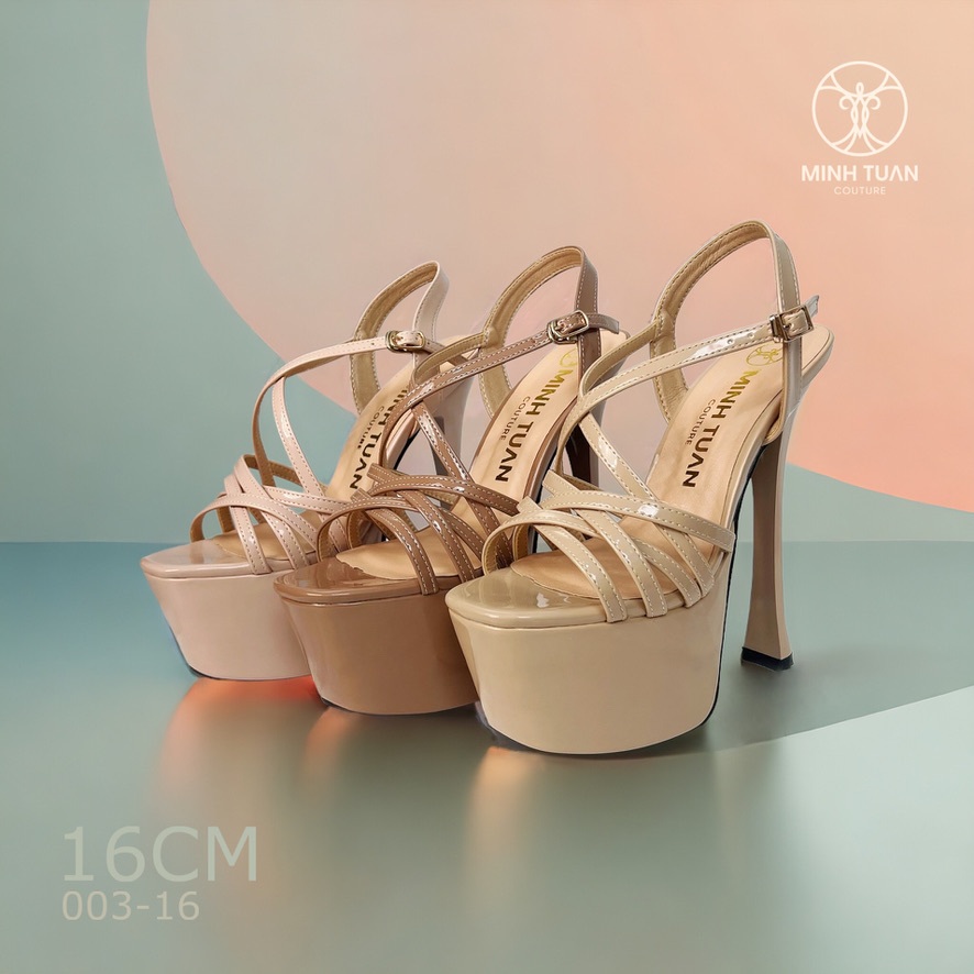 Giày cao gót dây đan 14-16cm 3 màu Nữ Shoes MTC 003