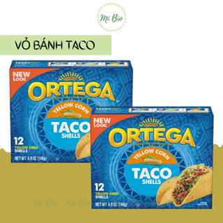 Hộp 12 Vỏ bánh Taco ORTEGA Yellow Corn Shells 140gr - Ăn Kiêng - Ăn Chay - Ăn thực dưỡng - MiBio