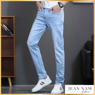 Quần jean nam xanh trắng chất bò cao cấp co dãn 4 chiều đẹp from dáng rin skinny jean nam store