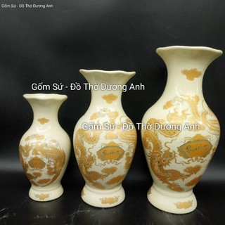 Lọ hoa thờ, bình hoa, Lọ cắm hoa màu Vàng Ngà