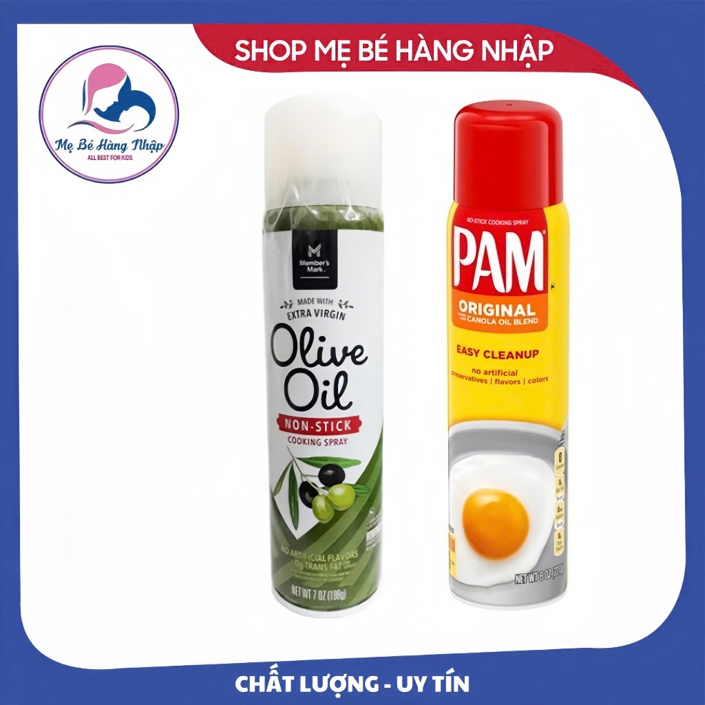 Dầu ăn PAM & Dầu Olive dạng xịt tiện lợi không Calo - không Cholesterol - không Sodium