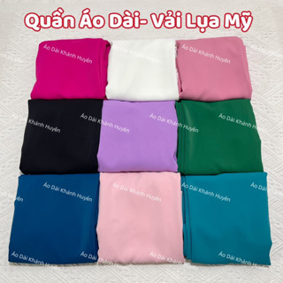 Quần áo dài Vải Lụa Mỹ may sẵn dáng suông đủ màu hồng sen, hồng đỗ, hồng nhạt, đen, trắng, xanh cổ vịt, xanh ngọc, tím