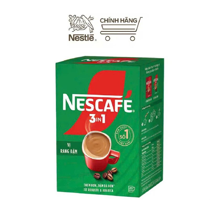 NesCafe 3in1 vị rang đậm hộp 20 gói ×16g date 12/2026