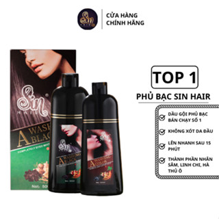 Dầu Gội Phủ Bạc Sin Hair 500ML Đen Nâu Tự Nhiên Nhân Sâm Nhật Bản