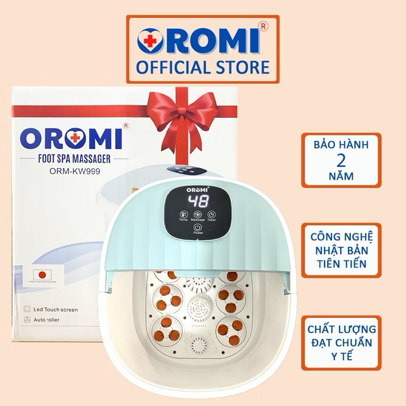 Máy massage chân tự động cao cấp OROMI ORM-KW999 - Máy mát-xa thư giãn có ngăn đựng thảo dược
