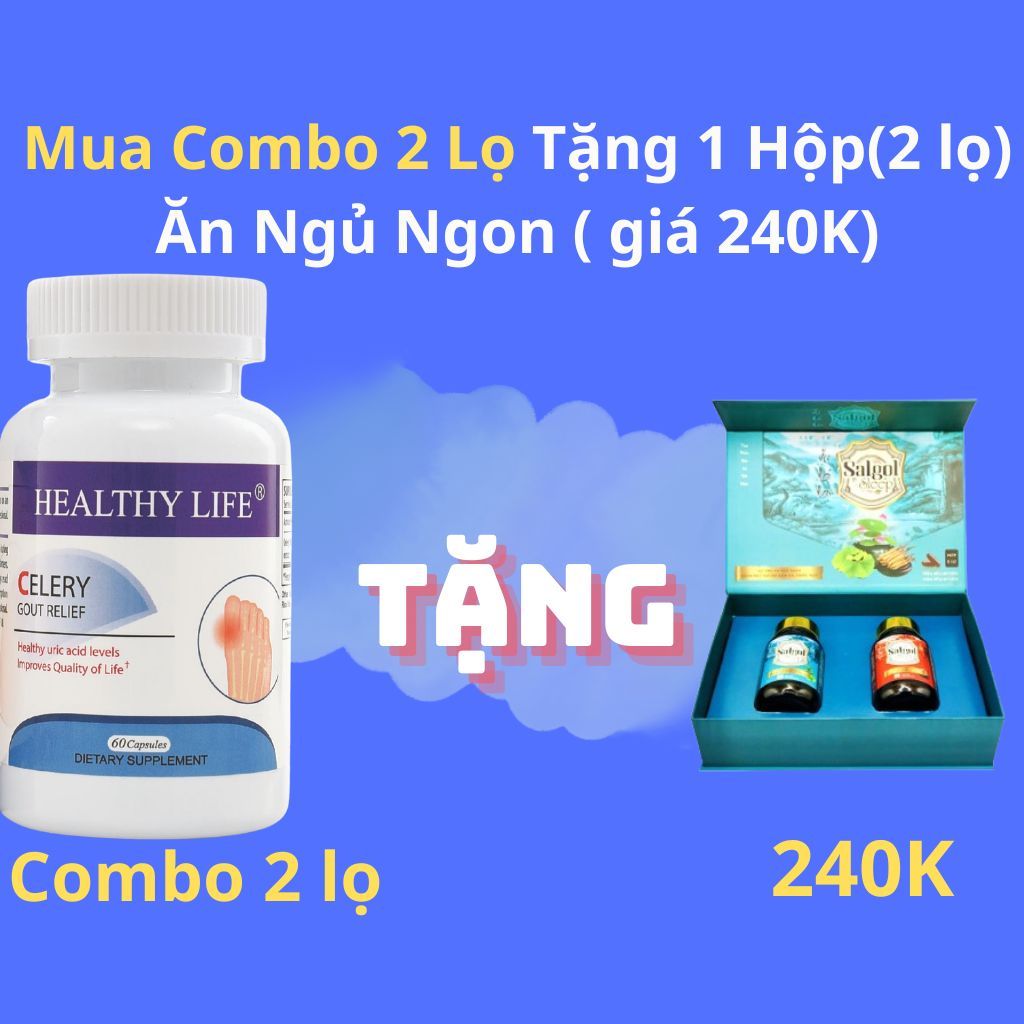Viên uống gout CELERY [CHÍNH HÃNG MỸ] Trị gút, Làm giảm sưng, đau nhức khớp do gout. Lọ 60 viên