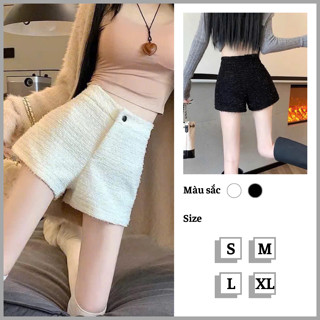  Quần Dạ Kim Tuyến Quần Short Đùi Nữ  Cạp Cao Sang Chảnh Hottrend 
