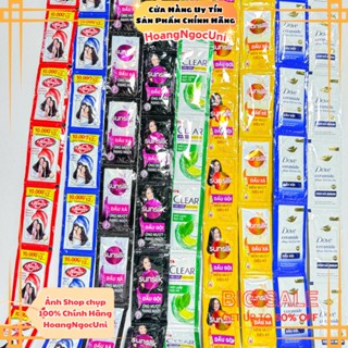 Dầu gội dây Clear Dove Sunsilk loại mới 10 gói x 6g tiện dụng chính hãng Unilever