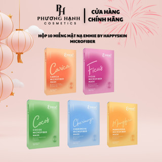 Hộp 10 Miếng Mặt Nạ MICROFIBER Emmie By Happy Skin Dưỡng Da Chăm Sóc Da Mặt 28g