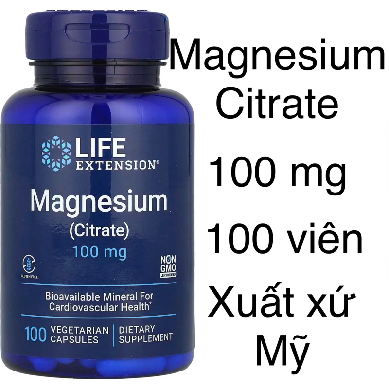 [MỸ] Viên Magnesium Citrate 100 mg Life Extension 100 viên