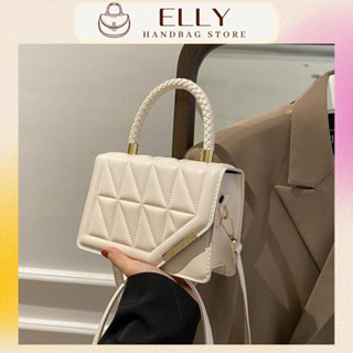 Túi xách nữ hình hộp thiết kế dáng vuông đeo chéo, mang vai họa tiết lưới thời trang