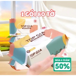  Mẫu mới  1 Gói Khăn Ướt Top Gia Đa Sắc Khăn Giấy Ướt 80 Tờ Không Mùi Cao Cấp - KHĂN ƯỚT TOPGIA 