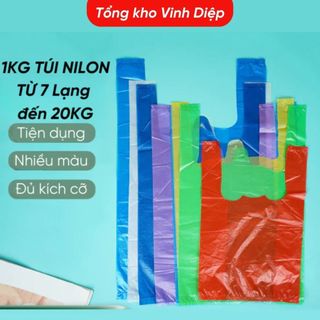  Túi Nilon Đủ Màu Kích Thước 0.7-20kg - Có Quai Xách Phù Hợp Đóng Gói Hàng Dai Đẹp Giá Rẻ 