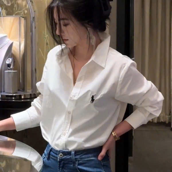 Áo sơ mi cotton lụa hàn nữ dài tay from suông basic công sở size S M L
