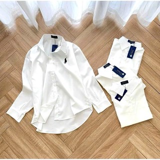 Áo sơ mi cotton lụa hàn nữ dài tay from suông basic công sở size S M L