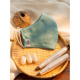 Khẩu trang vải lụa tơ tằm CỔ CHẤT SILK 100% thiên nhiên dưỡng da chống nắng, chống bụi,kháng khuẩn