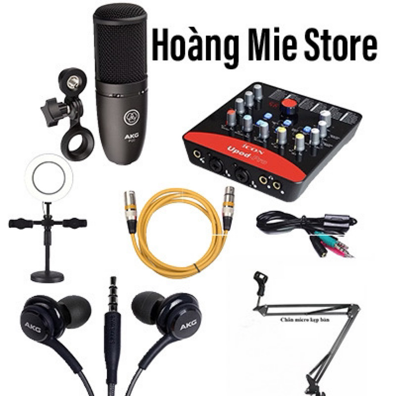 Combo Bộ hát karaoke Thu Âm Livestream Mic AKG P120 và Soundcard Icon Upod Pro chuyên nghiệp