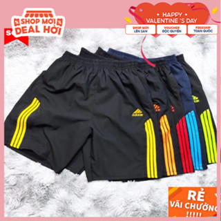 Quần Đùi Nam,Quần Short Nam Thể Thao Vải Dù Gió Phối 3 Sọc, Nhẹ, Mát Cho Mùa Hè