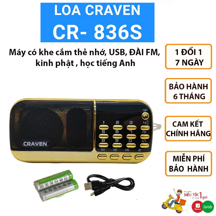 Loa Nghe Nhạc Usb Thẻ Nhớ FM Craven CR-836S