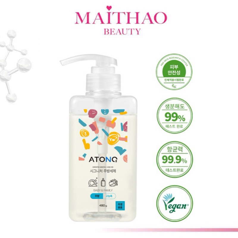 NƯỚC RỬA BÌNH, RAU CỦ QUẢ VÀ CHÉN BÁT THUẦN CHAY ĐẬM ĐẶC ATONO2 CHO BÉ TỪ 0M+