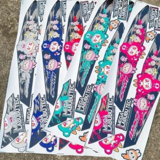 Tem Xe Wave - Tem Rời Labubu Nhiều Màu Sắc Dán Wave 50/100/110 Chuẩn Phom Hót 2025 - Tem Xe Máy