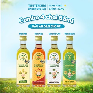  Combo 4  Dầu Mè - Gấc - Óc Chó- Sachi Ăn Dặm Thuyền Xưa - 65ml 
