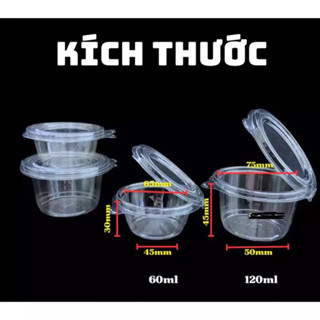 50 50 Hũ Đựng Gia Vị - Sốt Nắp Liền 2OZ - 4OZ (55 - 110ml)