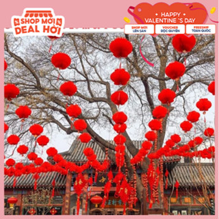 Combo 50 cái lồng đèn đỏ chữ Phúc, đường kính 25cm, 20cm, 15cm, 13cm trang trí Tết, Lễ Hội, Đám Cưới