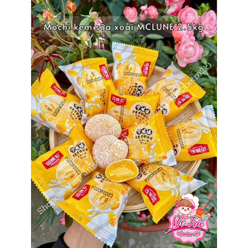 Bánh Mochi nhân kem sữa vị Sầu Riêng/ Khoai Môn/ Đậu Nành, Bánh Mochi Phủ Dừa, Bánh Mochi Đài Loan K