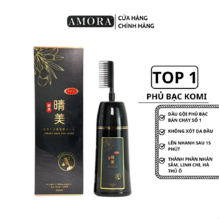 Dầu gội Phủ Bạc Komi Nhật Bản 350ml đen nâu tự nhiên nhân sâm phủ màu bạc