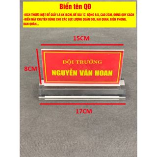 [SỈ+ FREESHIP] Biển chức danh mica QĐ trong suốt kt 8x15cm, kệ chức danh QĐ để bàn kích thước 8x15cm