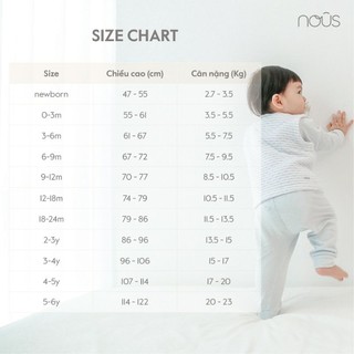 Bộ sơ sinh cài lệch Nous chất Petit 0-12M